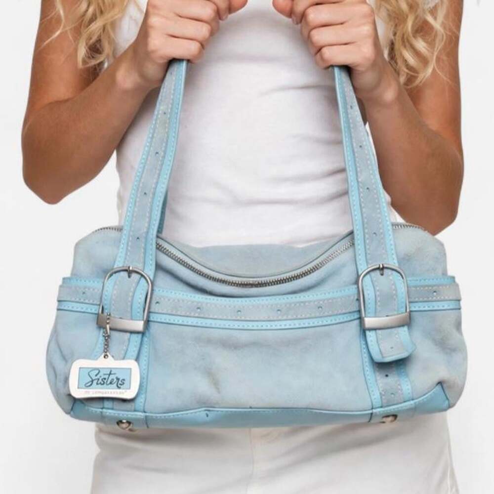 Y 2 K Baby Blue Suede Baguette D 4 C 3